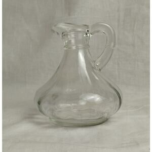 Vintage Anchor Hocking Clear Glass Oil/Vinegar Cruet Bottle - No Stopper